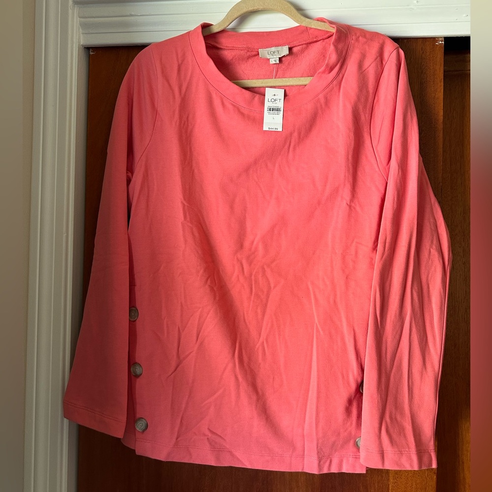 LOFT outlet Pink long sleeve sweatshirt